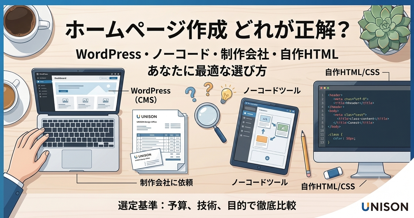 中小企業のホームページ、結局どこで作る？答えは「これだ！」…とはならない4つの作り方
